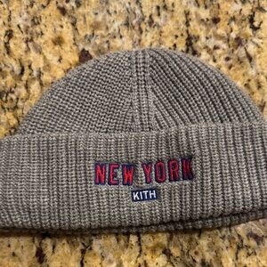 Kith Gray Beanie with New York Embroidery